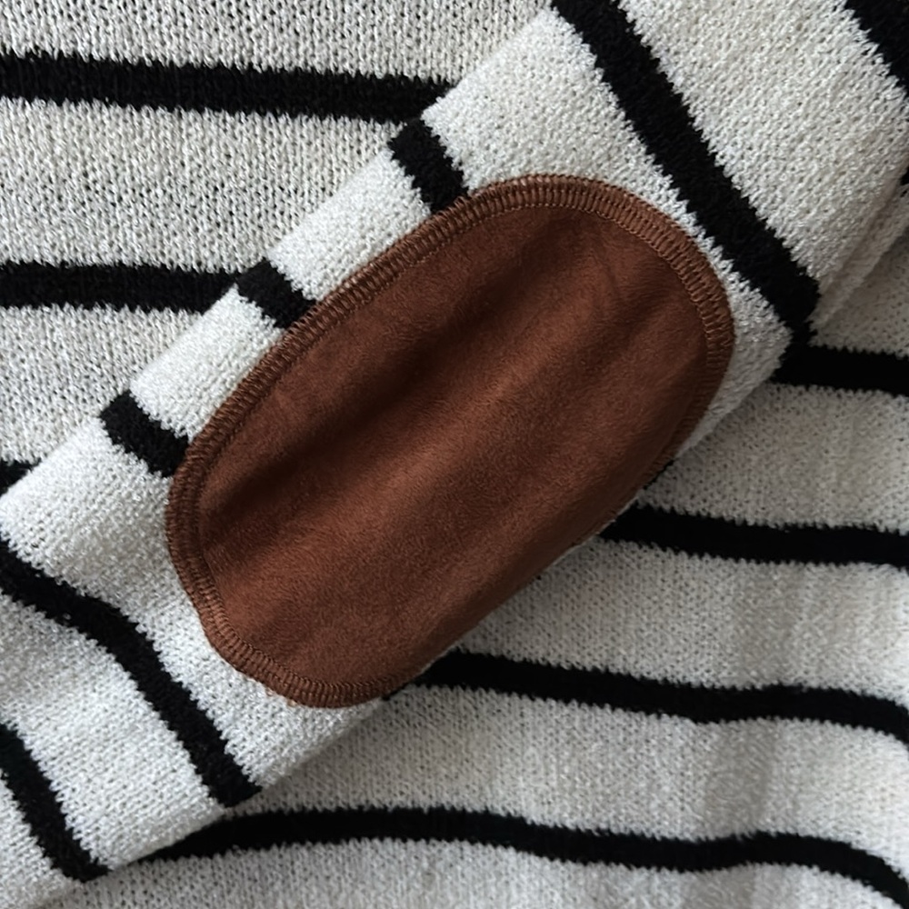 Women’s August Mist Sweater with Brown Elbow Patches - Size Medium - Picture 3 of 7